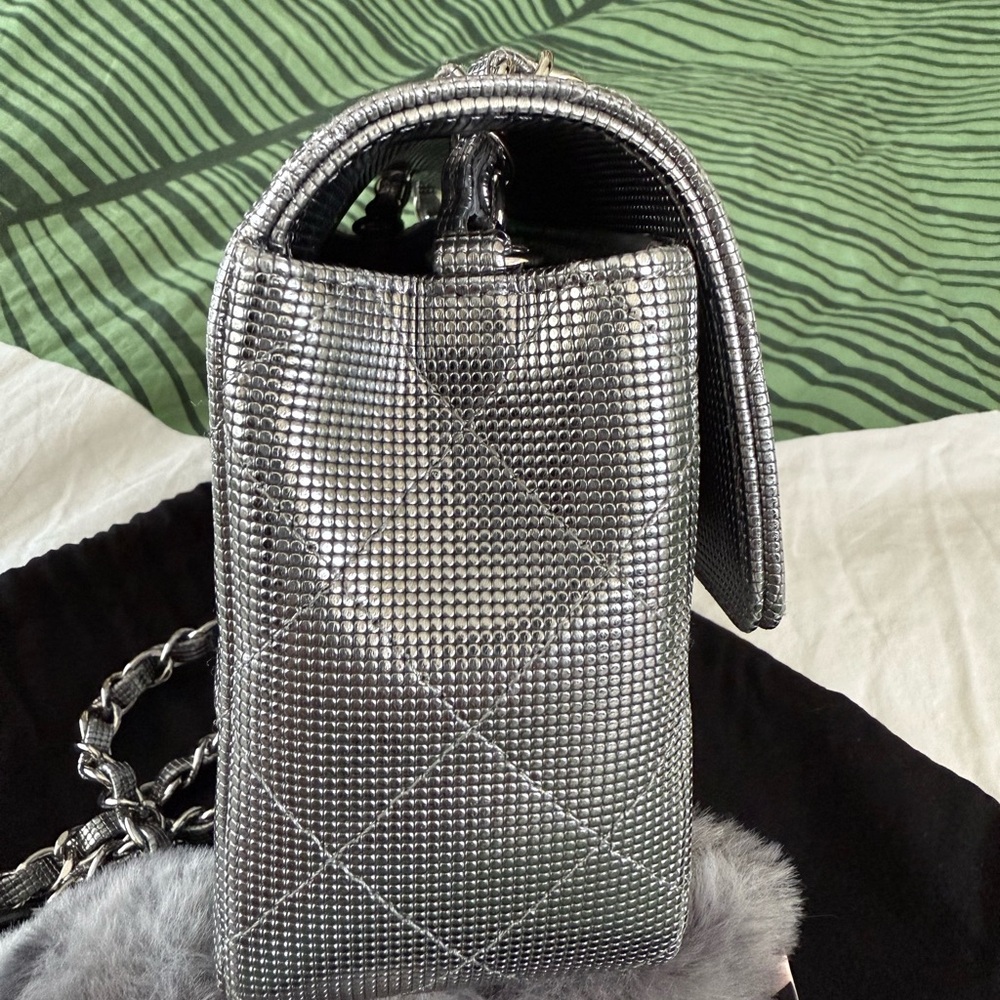 Authentic Chanel Metallic Calfskin Pixel Effect Mini Rectangular Flap Bag - Picture 13 of 15